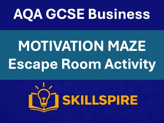 GCSE Business Motivation Maze Escape Room | KS4 4-in-1 Bundle | PowerPoint Tracker & Certificates
