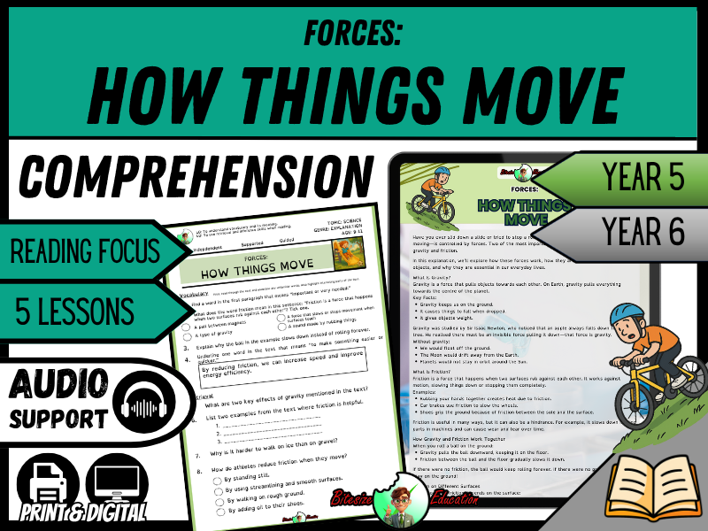 How Things Move | Reading Comprehension | Year 5/6