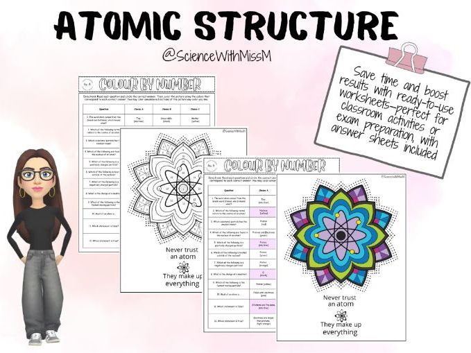 Colour By Number: Atomic Structure KS3/KS4