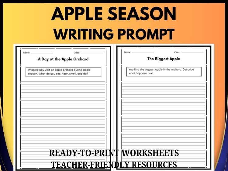 Apple Season Writing Prompts | 20 Prompts | Grades 2–8