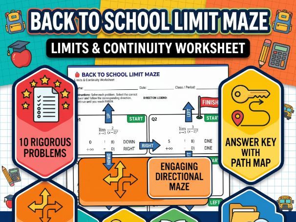 Back to School Infinite Limits Maze Activity - KS5 / A-Level Maths