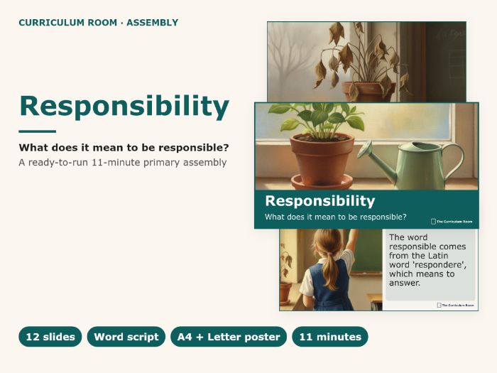 Responsibility Assembly: What Does It Mean to Be Responsible? Slides + Script