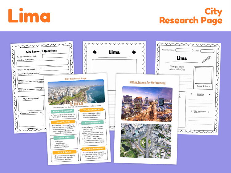 Lima City Research Project | Geography & Culture Worksheets