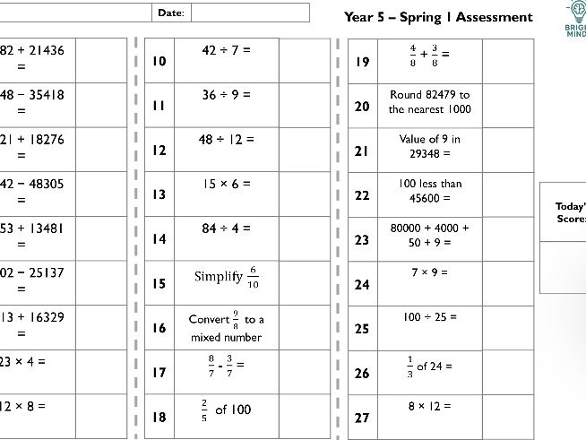 Year 5 Fluency Fix – Half-Termly Arithmetic Assessments | KS2 Maths Fluency & Recall Tracking