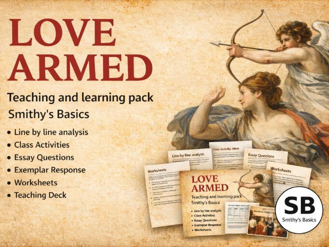 "Song: Love Armed" poem by Aphra Behn - full teaching and learning pack from Smithy's Basics