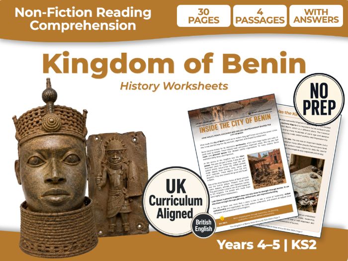 Kingdom of Benin KS2 Reading Comprehension | History Worksheets | Years 4–5