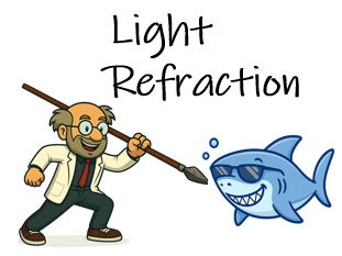 Light Refraction: Spear Fishing Diagram Task