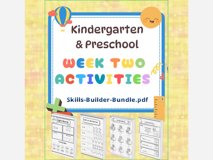 K-P Skills Builder Bundle: Week 2 ELA & Math