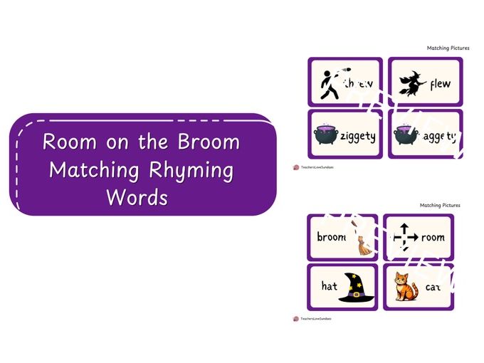 Room on the Broom Matching Rhyming Words