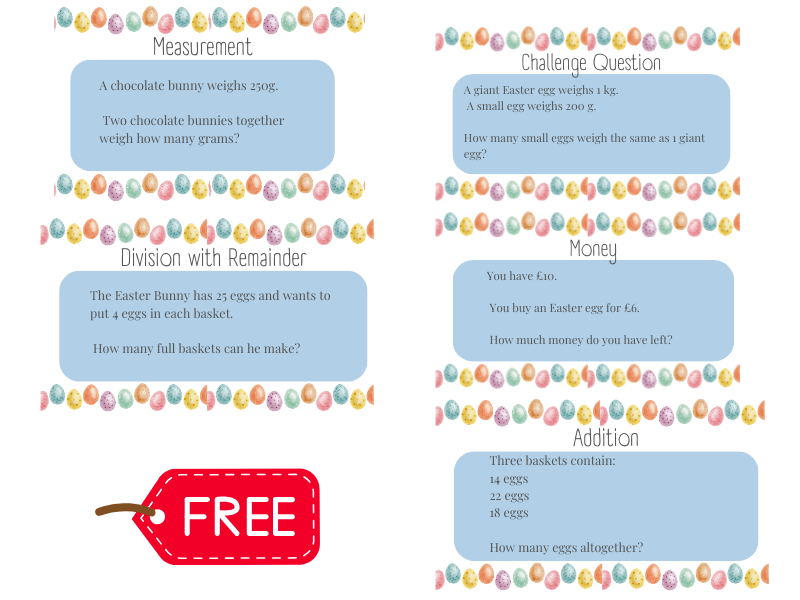 FREE Easter Maths Quiz KS2 – 20 Question Easter Maths Activity | Year 3–6 | Addition, Multiplication