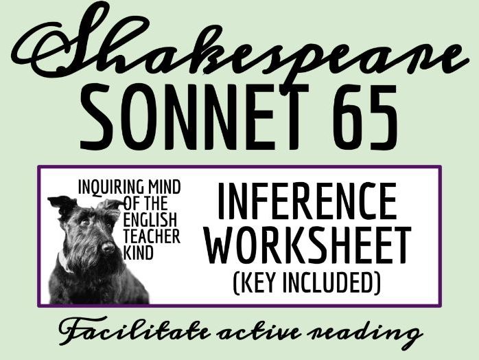 Shakespeare's Sonnet 65 Close Reading Worksheet and Answer Key | Poetry Analysis