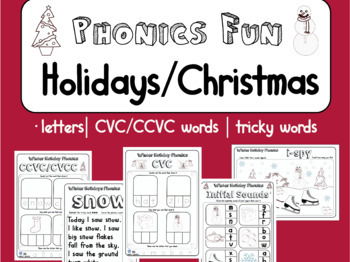 Winter Holiday / Christmas Season Phonics Fun! Letters, Spelling Reading & Write