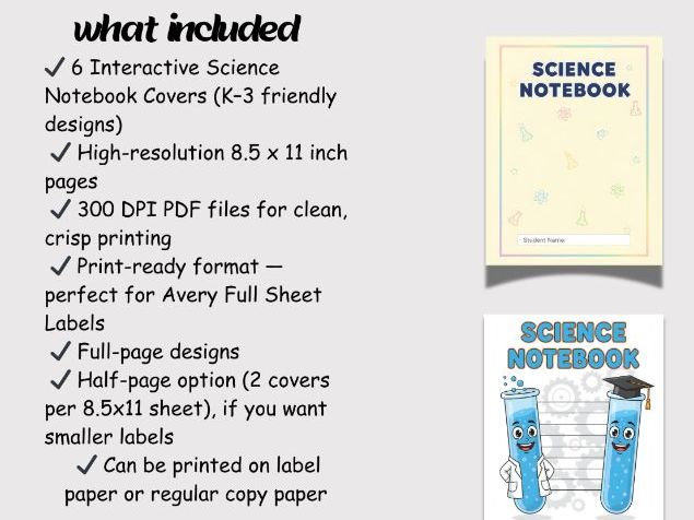 Interactive Science Notebook Cover Printable