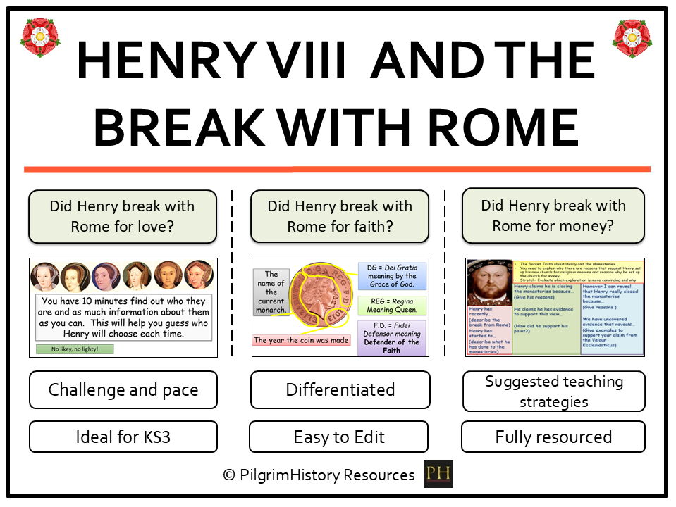 KS3 Tudors: Henry VIII and the Break With Rome Lesson Bundle
