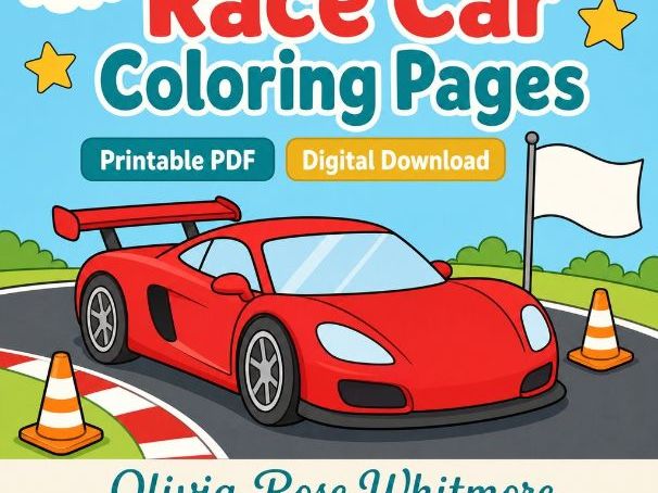 Race Car Coloring Pages | Race Car Coloring Pages | Printable PDF | Digital Download