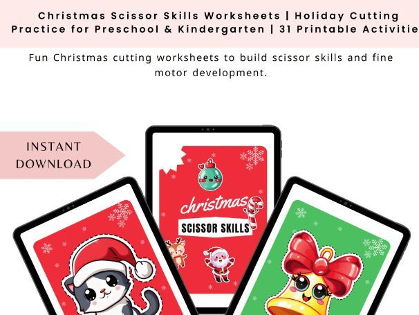 Christmas Scissor Skills Worksheets