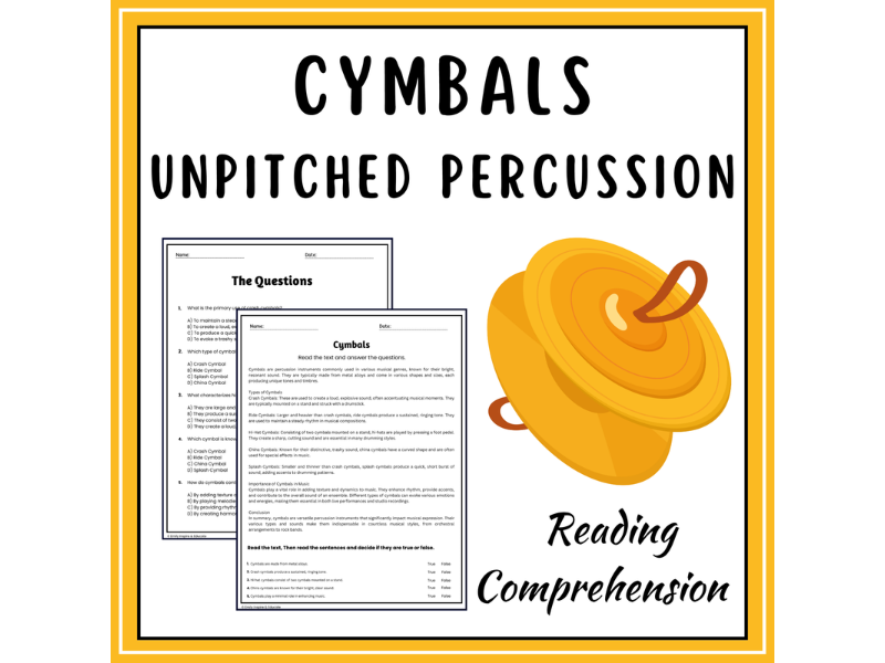 Worksheet Cymbals Cymbals Reading Comprehension Passages & Questions Worksheets ...
