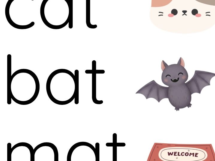 Cvc picture word matching game