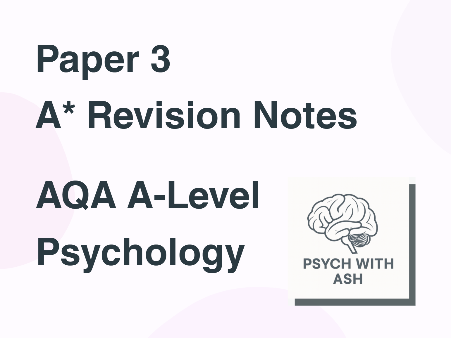 Paper 3: AQA A-Level Psychology A* Revision Notes