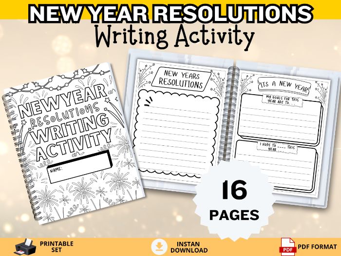 New Year Resolutions Writing Activity — A Fun Classroom & Homeschool Project for Young Learners