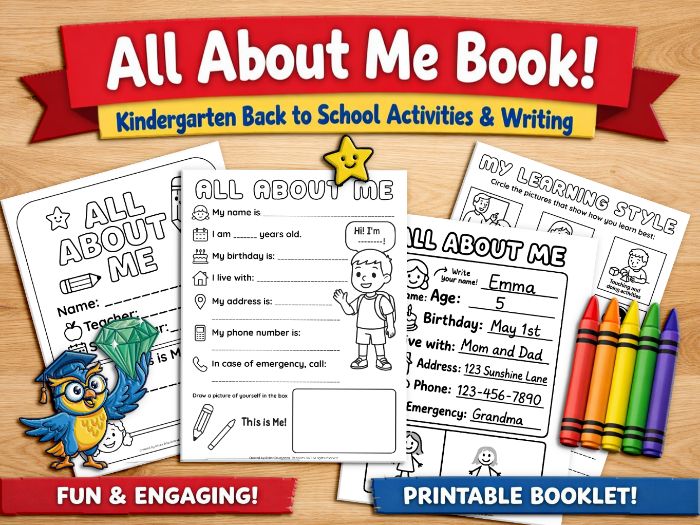 All About Me Book Kindergarten