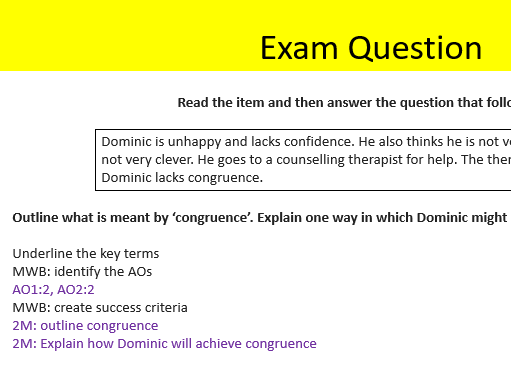 2025 spec AQA Psychology Humanistic approach
