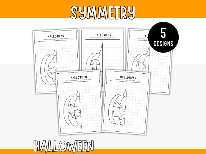 Symmetry Pumpkins - Printable Halloween Drawing for Kids
