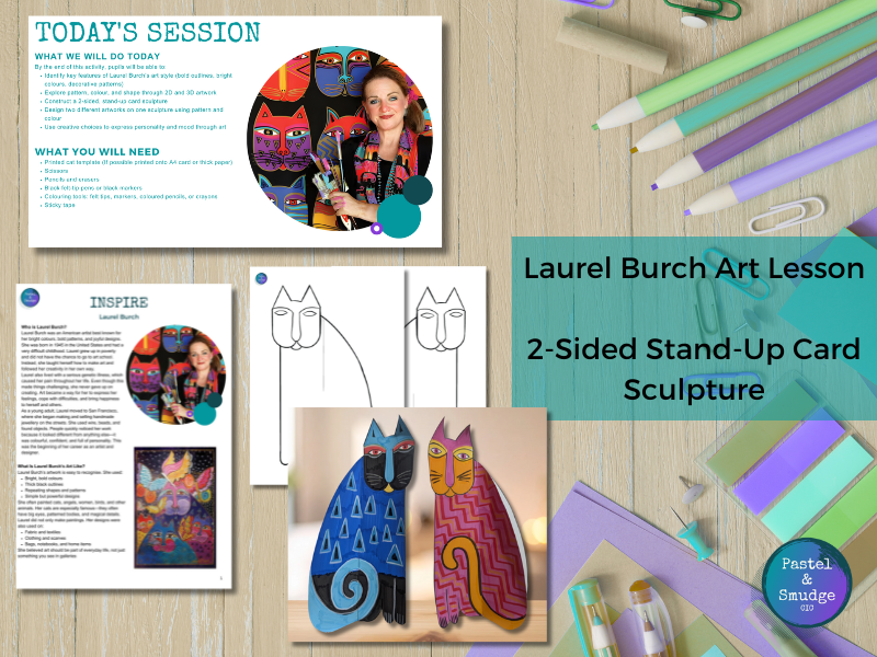 KS2 & KS3 Laurel Burch Cat Sculpture Lesson