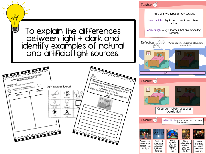 Year 3 To identify examples of natural and artificial light sources