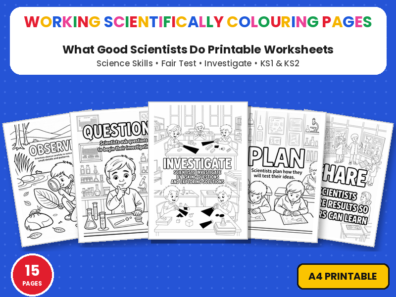 Working Scientifically Colouring Pages | Printable Colouring Page Worksheets | Science Skills KS2
