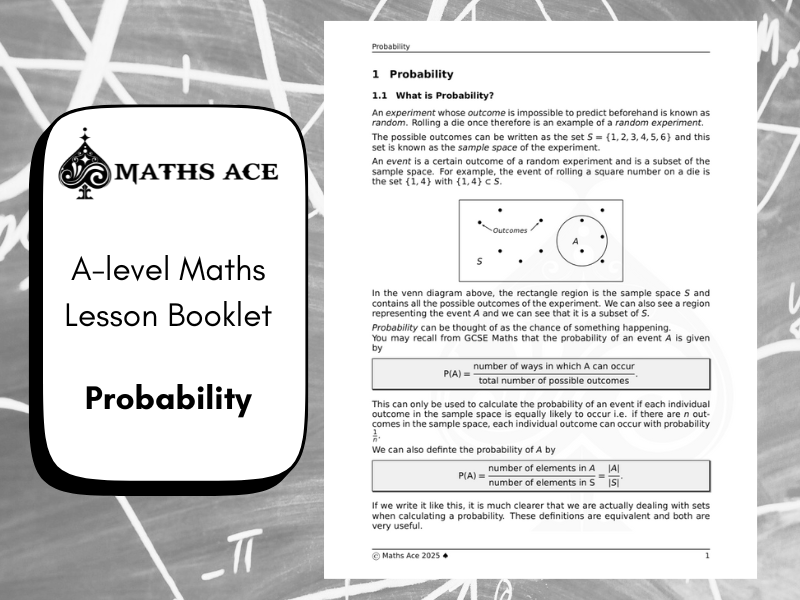 A-level Maths Lesson Booklet: Probability FREE