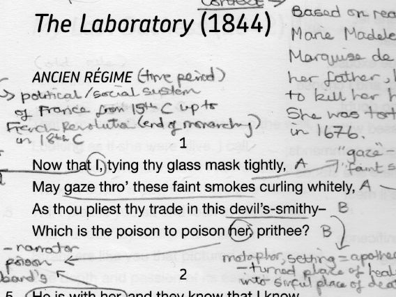 A-Level Literature The Laboratory Annotated