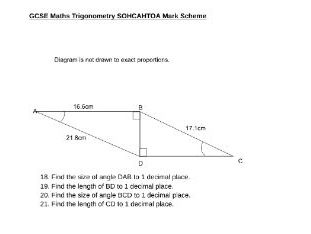 GCSE 9-1 Maths Trigonometry SOHCAHTOA Question Paper with Mark Scheme
