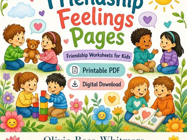 Friendship Feelings Pages | Friendship Worksheets for Kids | Printable PDF | Digital Download