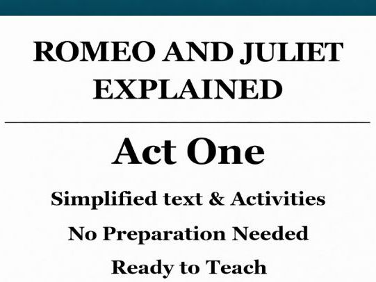 Romeo and Juliet – Act 1 (Abridged Version) Free Sample