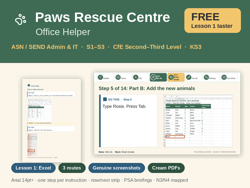 FREE ASN SEND Admin & IT Lesson: Excel