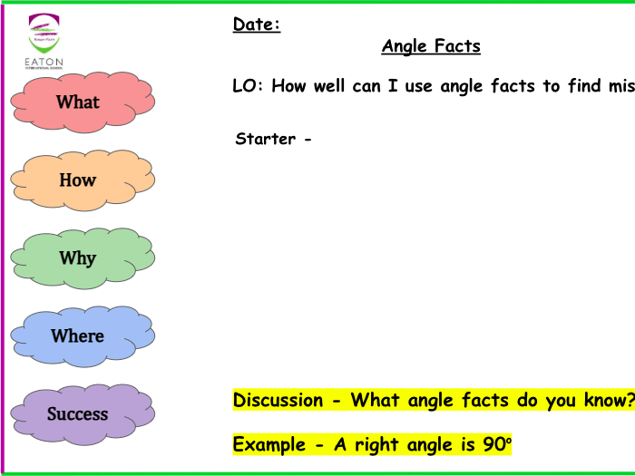 Primary - Angle Facts (Finding Missing Angles)