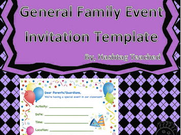 Family Event Invitation Form Template (General)