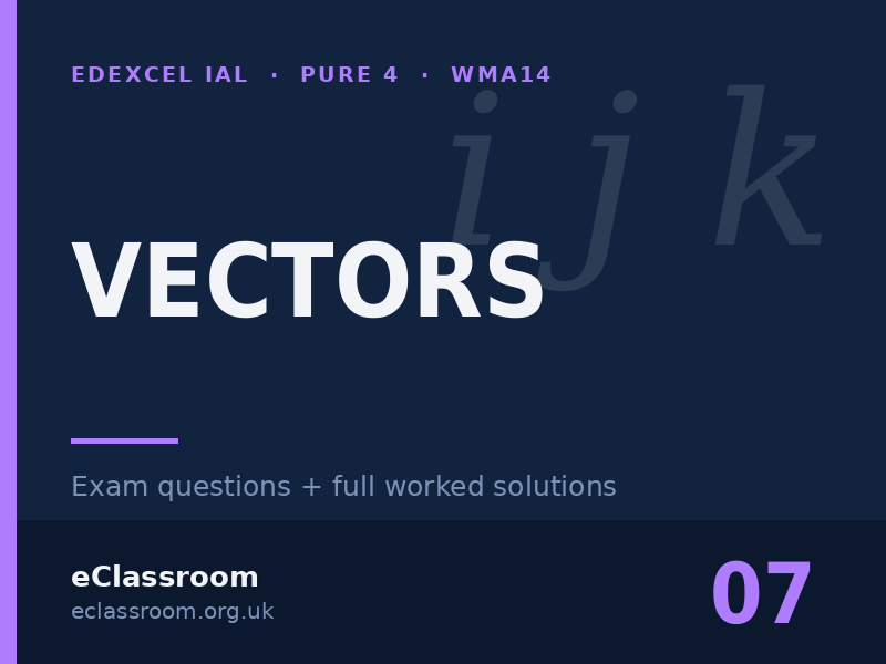 IAL Pure 4 Vectors exam questions