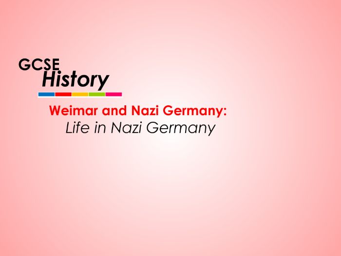 Nazi Germany GCSE History Life in Nazi Germany (9 lessons