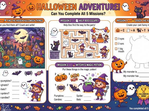 Halloween Adventure: Fun English Activities