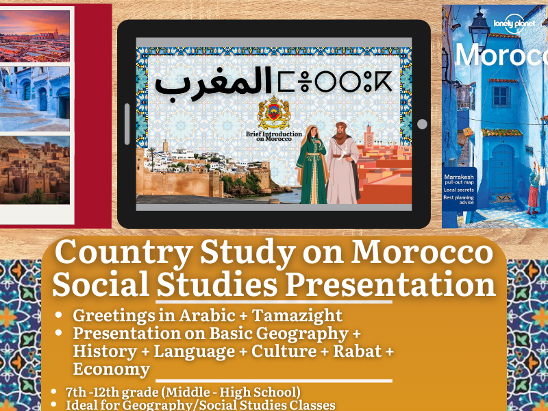 Morocco Country Study - Geography + Social Studies Presentation - North Africa