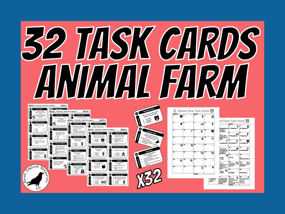 Animal Farm - 32 Task Cards