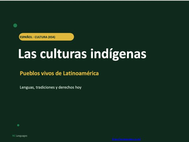 SPANISH: Las culturas indígenas (Cultural lesson)