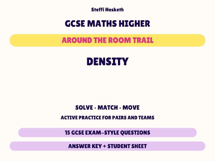 GCSE Higher Maths Density | Around the Room Trail