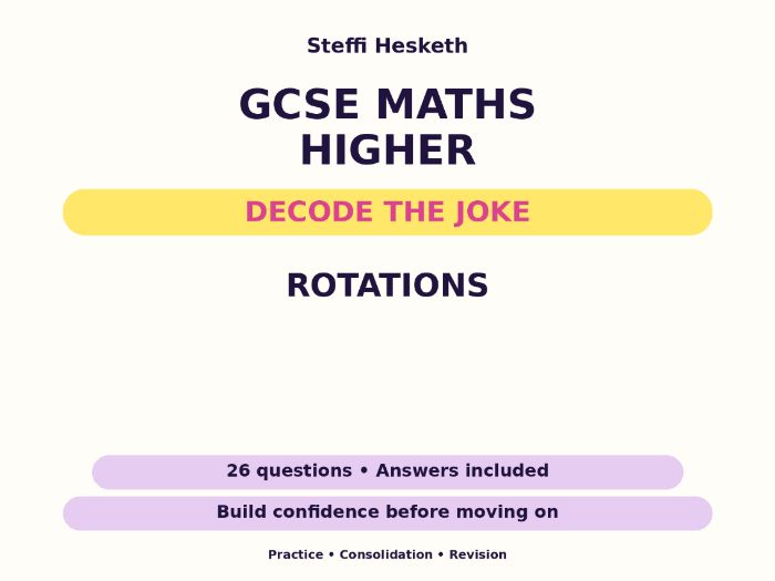 Rotations | GCSE Decode the Joke + Answers