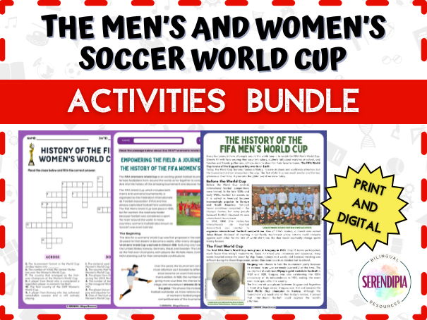 BUNDLE | The History of the Football World Cup Tournament (Men's & Women's) Reading Comprehension Activities | KS3 Literacy