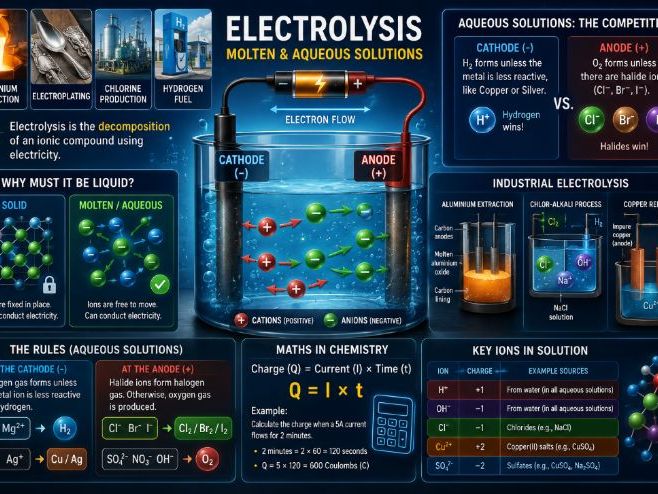 Electrolysis: Molten & Aqueous Solutions | GCSE Chemistry Lesson | AQA / Edexcel / OCR