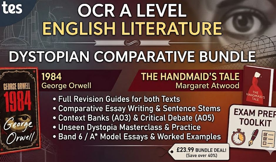 OCR A Level English Literature: Dystopian Comparative Bundle (1984 & The Handmaid’s Tale) + Unseen Prep Pack