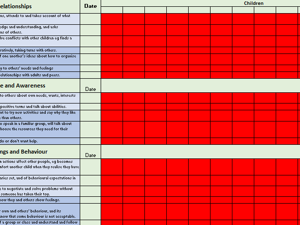 EYFS Tracking Document